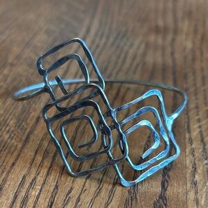 Geometric Silver Wire Bracelet